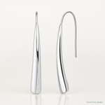 Sterling Silver Polished Rhodium Plated Fancy Bar Thread Earrings - Lifestyle View