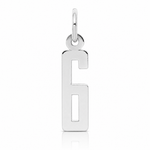 Sterling Silver/Rhodium-plated Elongated Polished Number 6 Charm - Lifestyle View