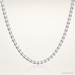 Sterling Silver Rhodium-plated 3.15mm D/C Flat Anchor Curb Chain - Lifestyle View
