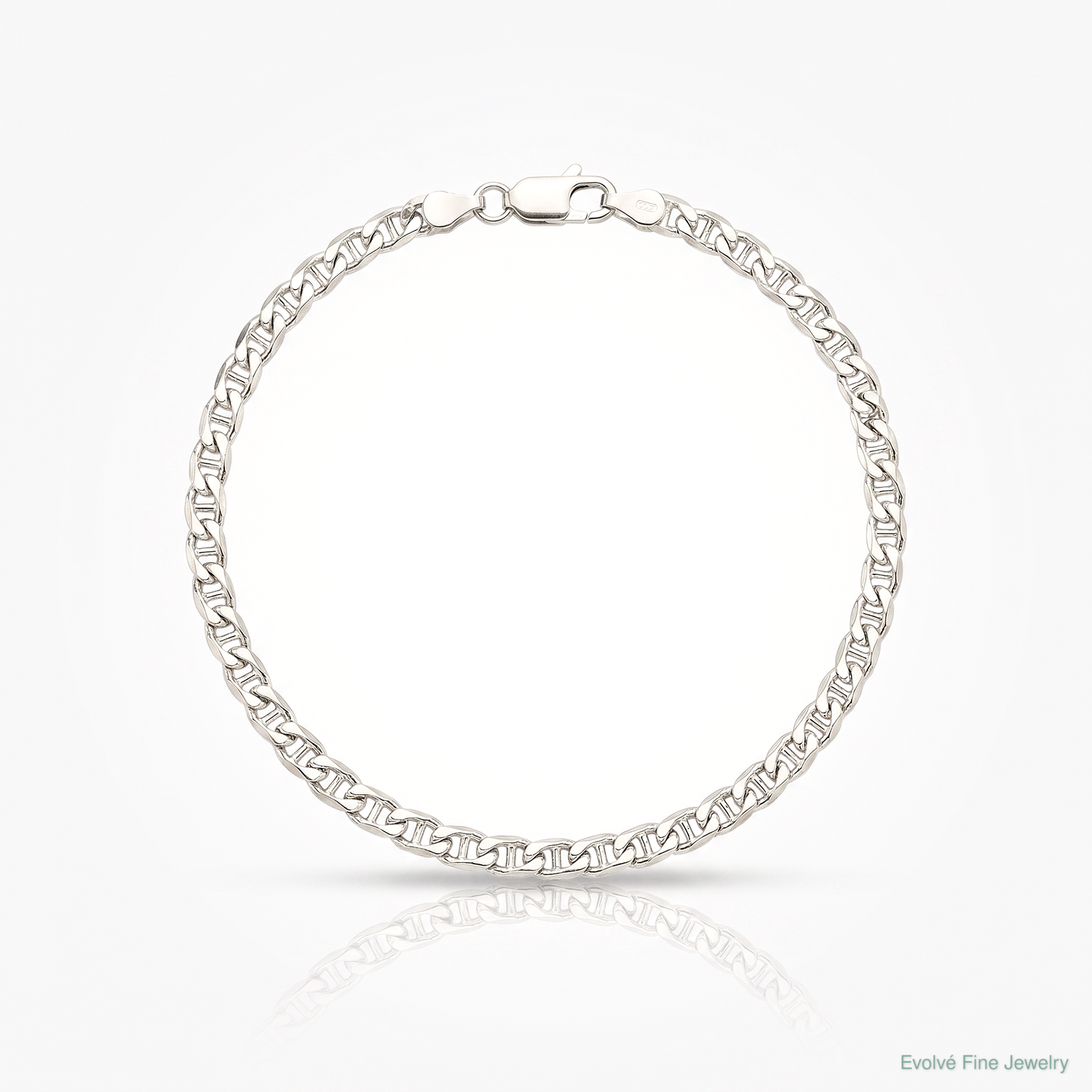 Sterling Silver 4.0mm D/C Flat Anchor Curb Chain - Lifestyle View