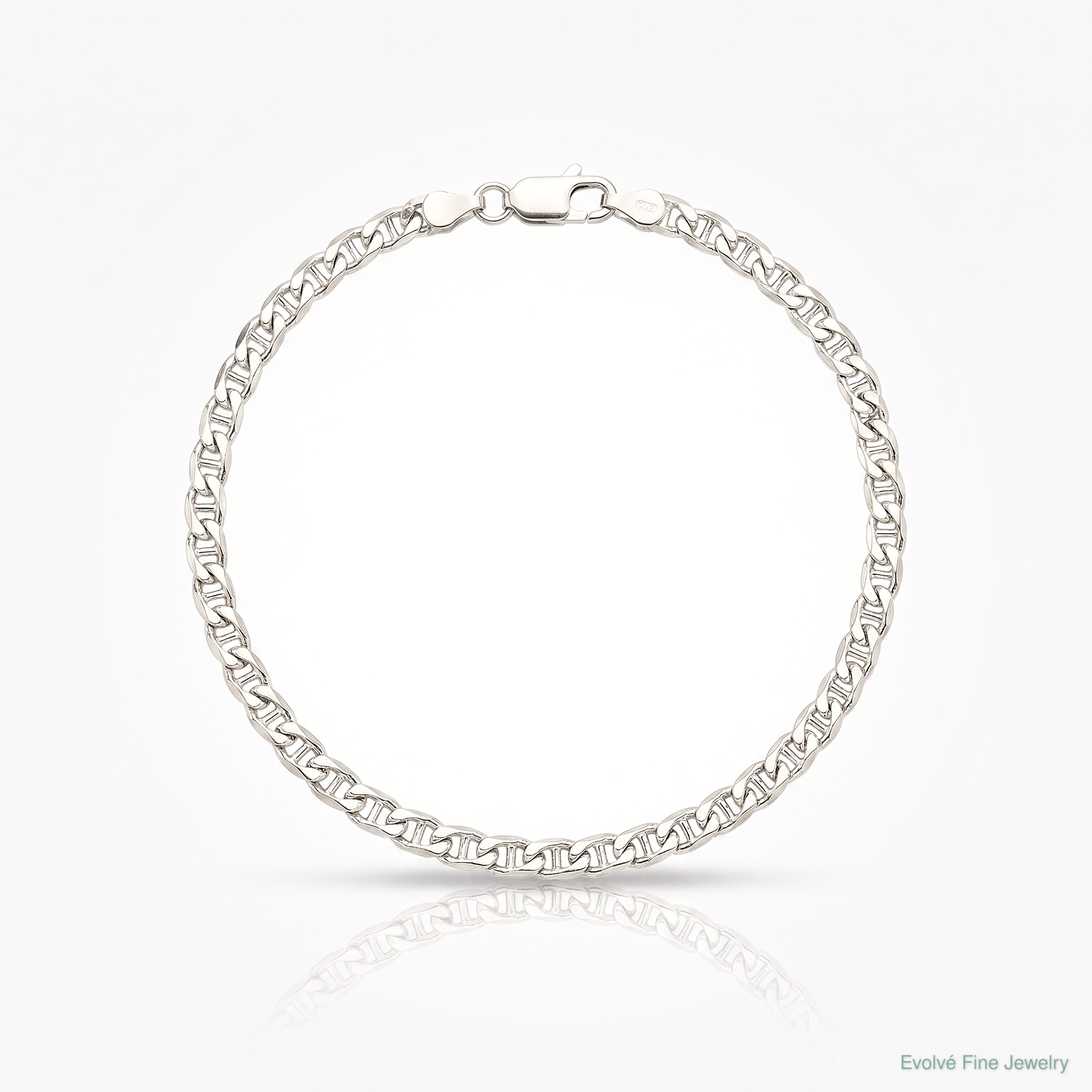 Sterling Silver 4.0mm D/C Flat Anchor Curb Chain - Lifestyle View