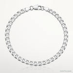 Sterling Silver Rhodium-plated 4.0mm D/C Flat Anchor Curb Chain - Lifestyle View