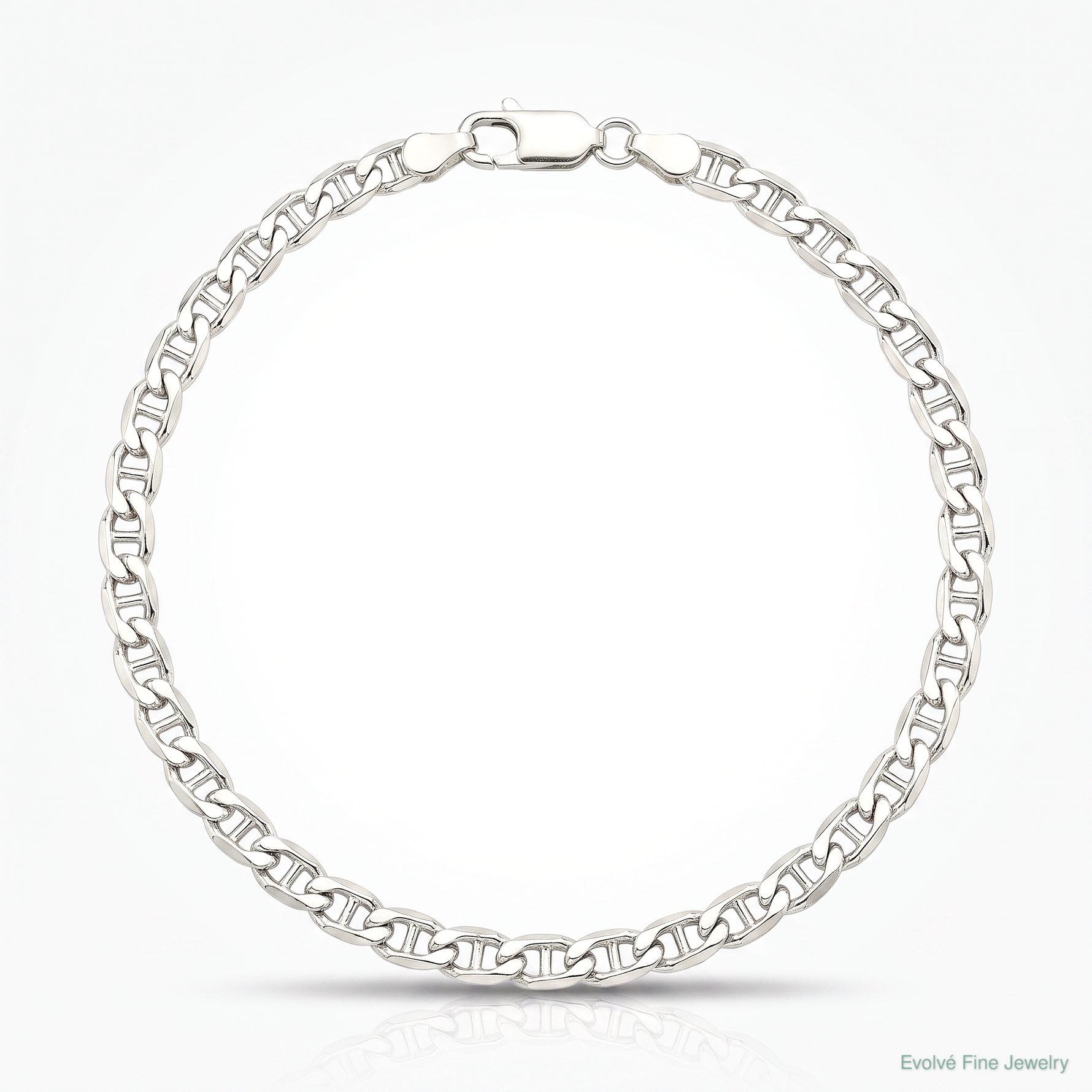 Sterling Silver 4.65mm D/C Flat Anchor Curb Chain - Lifestyle View
