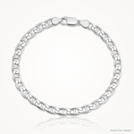 Sterling Silver Rhodium-plated 4.65mm D/C Flat Anchor Curb Chain - Lifestyle View
