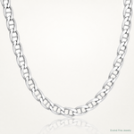 Sterling Silver Rhodium-plated 5.7mm D/C Flat Anchor Curb Chain - Lifestyle View
