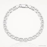 Sterling Silver Rhodium-plated 5.7mm D/C Flat Anchor Curb Chain - Lifestyle View