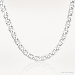 Sterling Silver Rhodium-plated 6.5mm D/C Flat Anchor Curb Chain - Lifestyle View