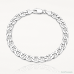 Sterling Silver Rhodium-plated 6.5mm D/C Flat Anchor Curb Chain - Lifestyle View