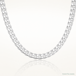 Sterling Silver Rhodium-plated 8.25mm D/C Flat Anchor Curb Chain - Lifestyle View