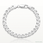 Sterling Silver Rhodium-plated 8.25mm D/C Flat Anchor Curb Chain - Lifestyle View