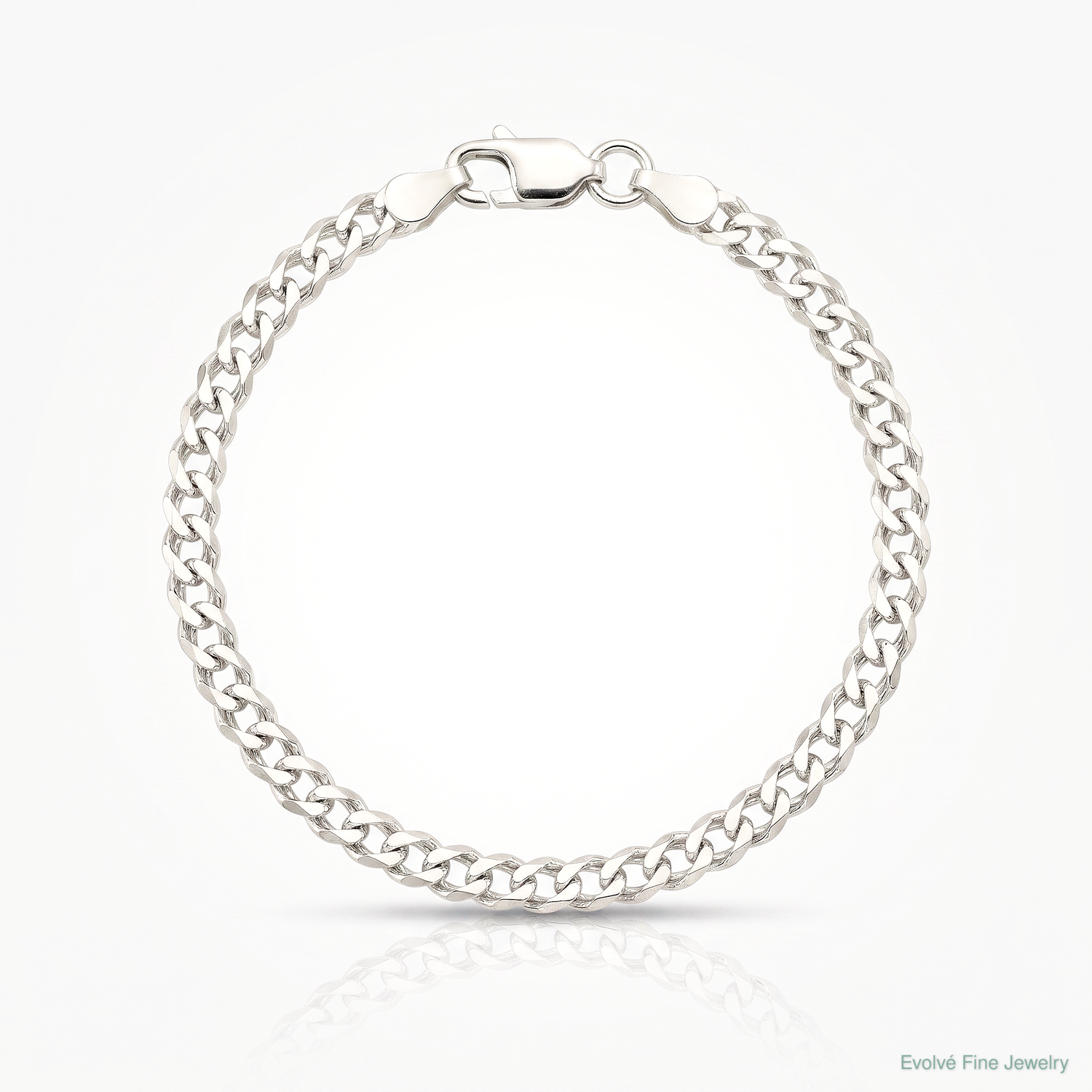 Sterling Silver 4.25mm 6 Side D/C Flat Double Curb Chain - Lifestyle View