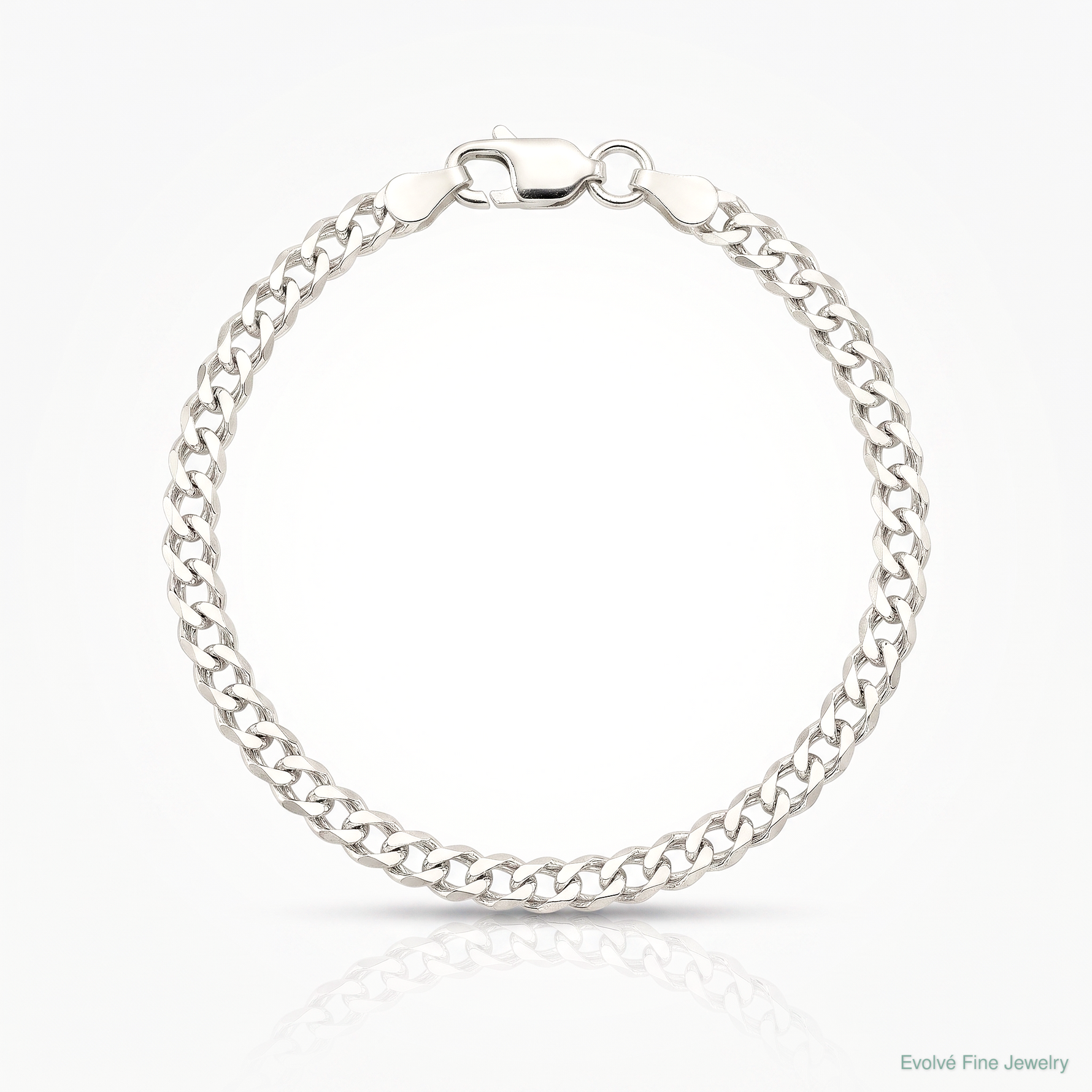 Sterling Silver 4.25mm 6 Side D/C Flat Double Curb Chain - Lifestyle View