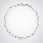 Sterling Silver 3mm Pavé Flat Figaro Chain - Lifestyle View