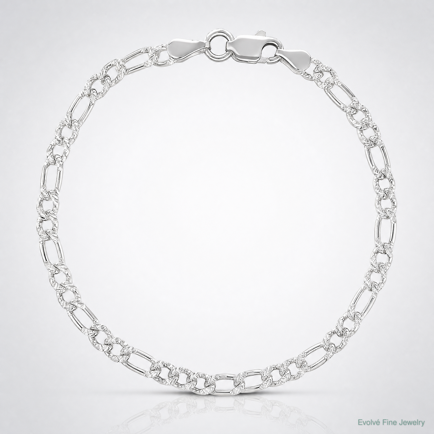 Sterling Silver 3mm Pavé Flat Figaro Chain - Lifestyle View