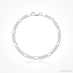 Sterling Silver Rhodium-plated 3mm Pavé Flat Figaro Chain - Lifestyle View