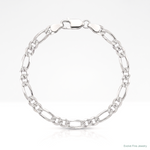 Sterling Silver Rhodium-plated 4.3mm Pavé Flat Figaro Chain - Lifestyle View