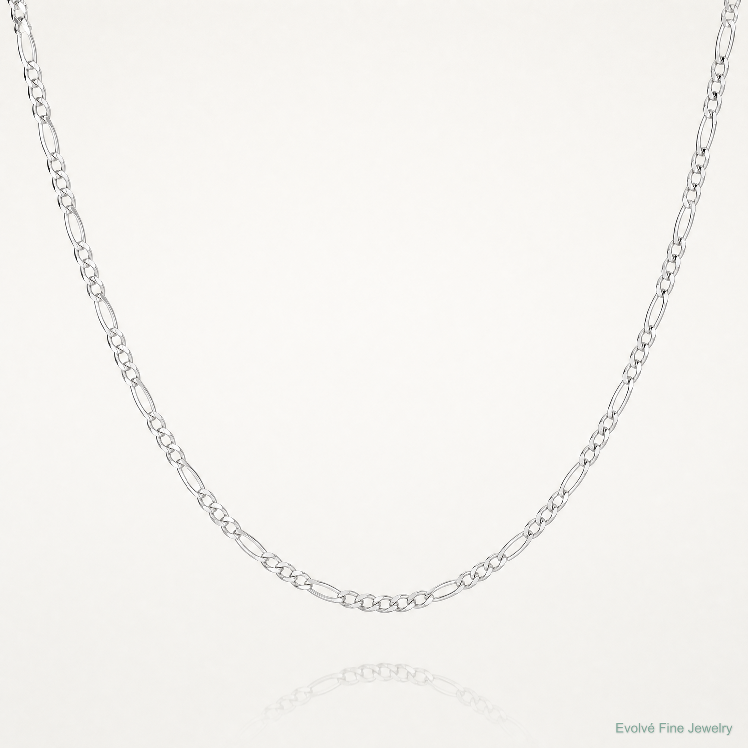 Sterling Silver 1.2mm Figaro Chain - Lifestyle View