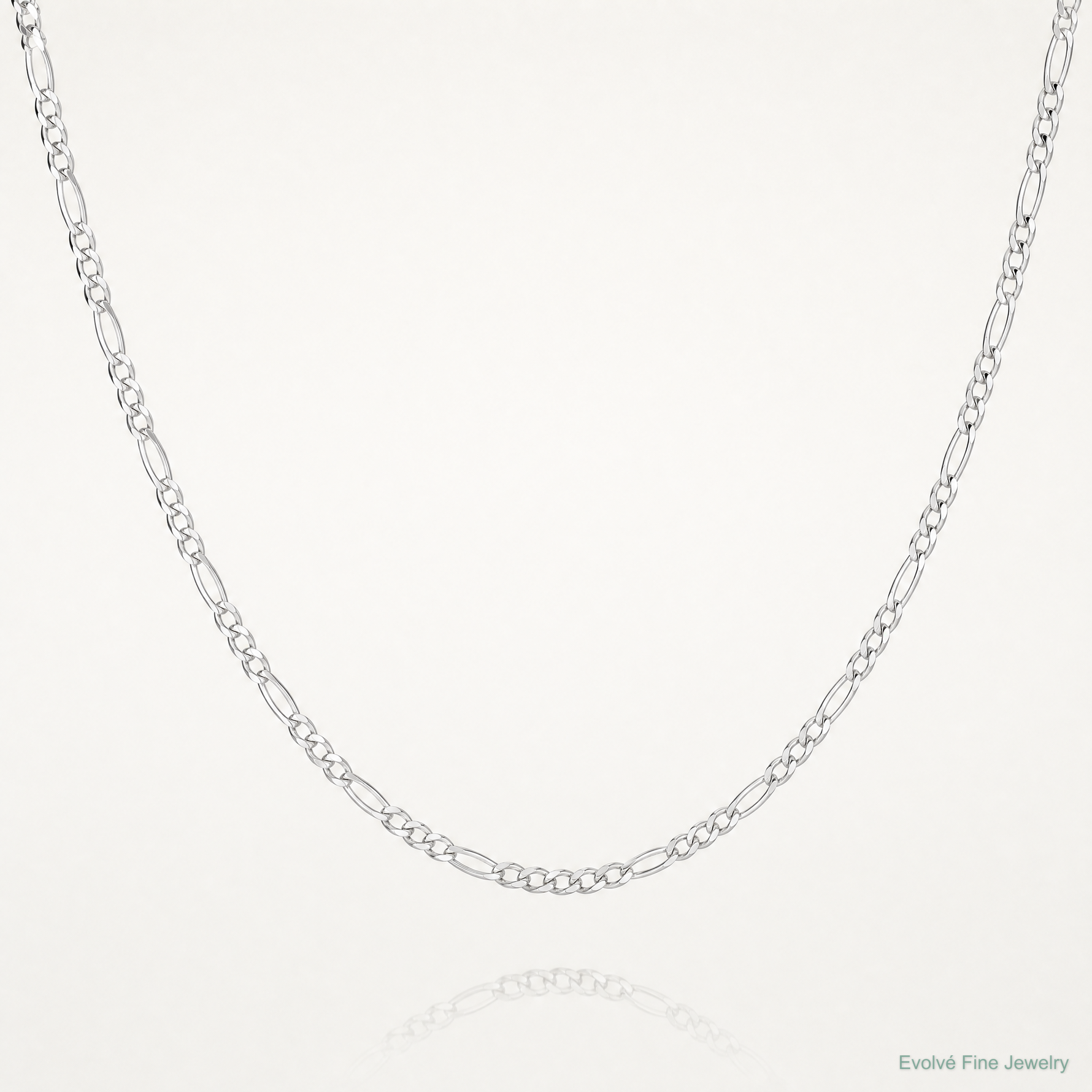 Sterling Silver 1.2mm Figaro Chain - Lifestyle View