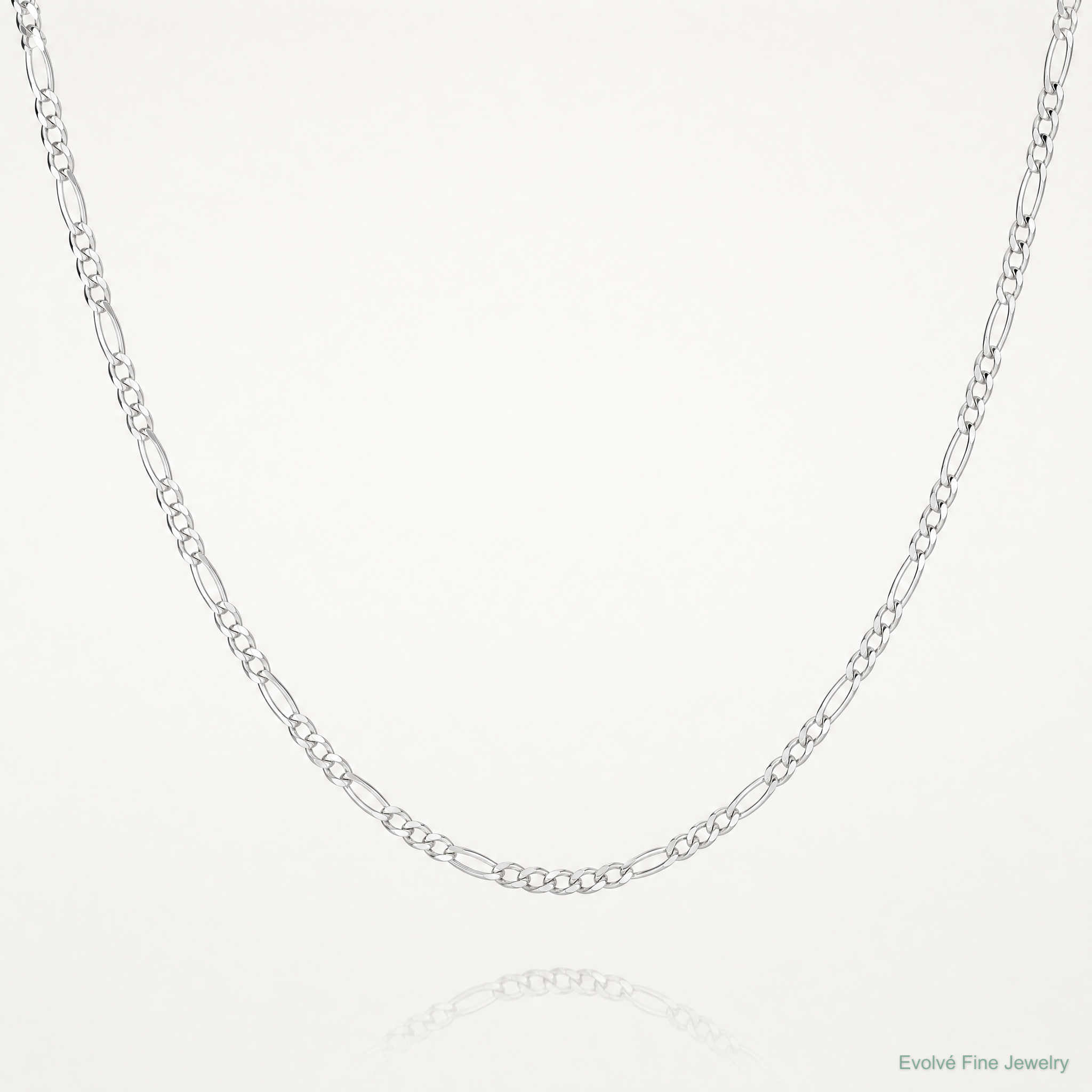 Sterling Silver 1.2mm Figaro Chain - Lifestyle View