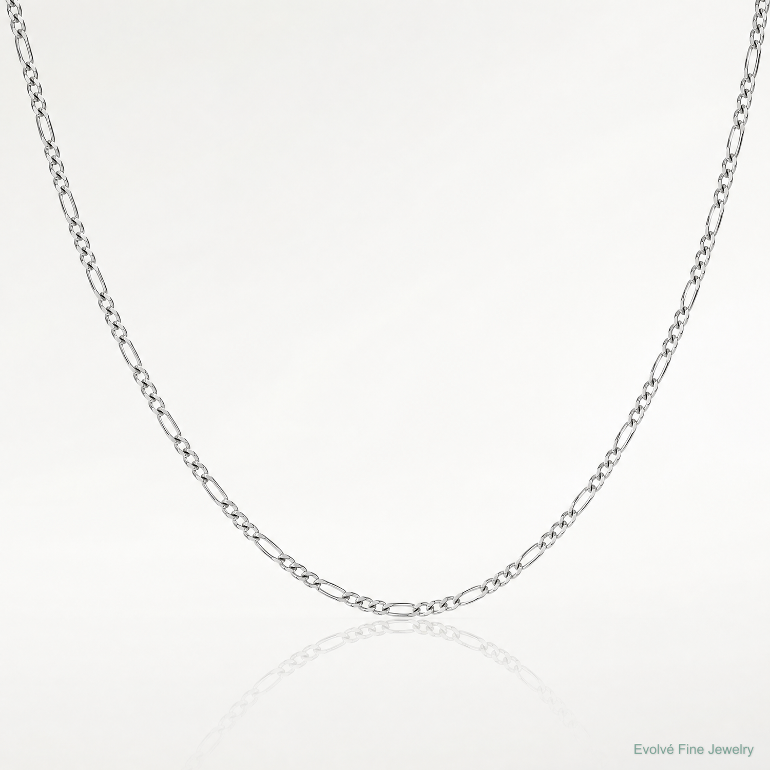 Sterling Silver 1.4mm Figaro Chain - Lifestyle View