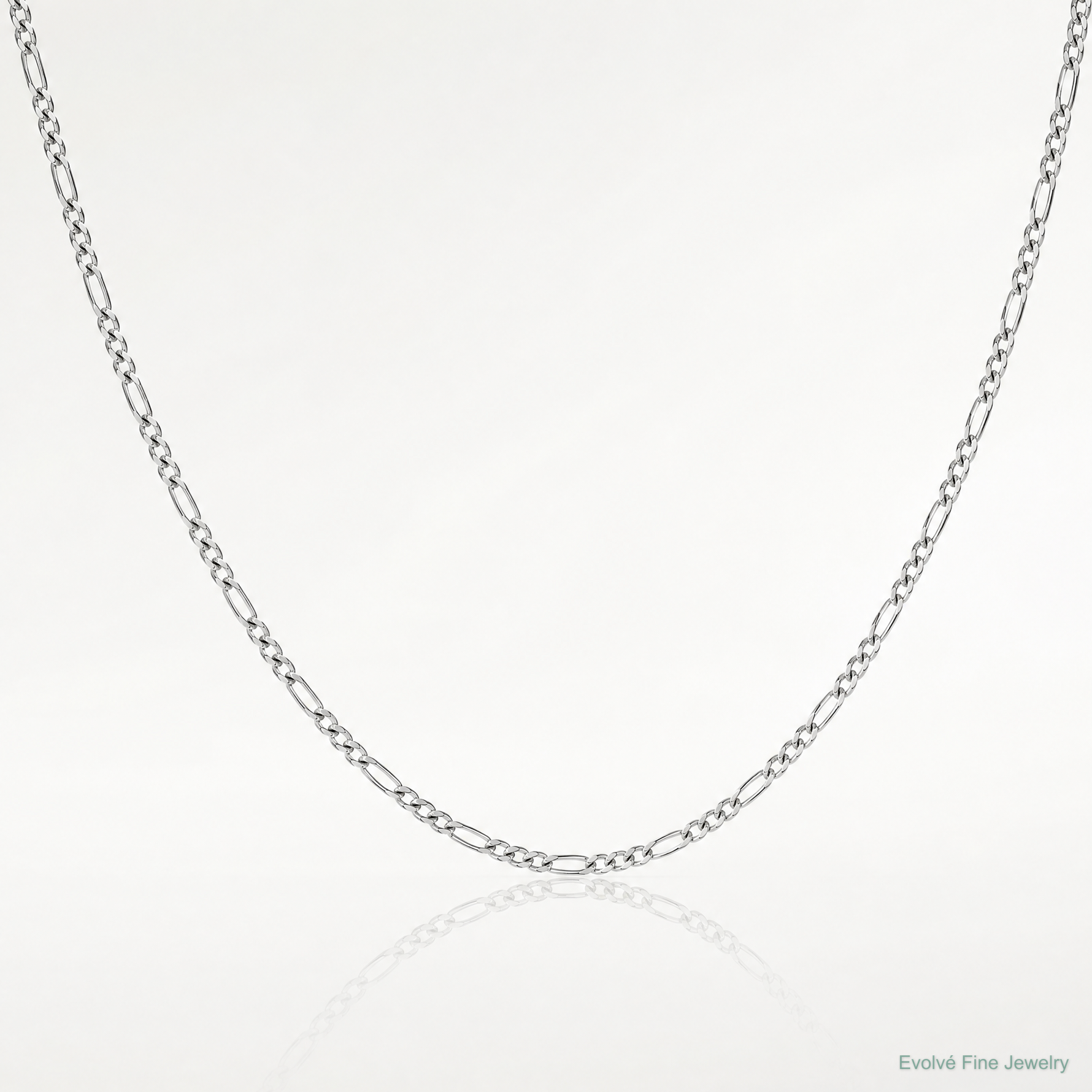 Sterling Silver 1.4mm Figaro Chain - Lifestyle View