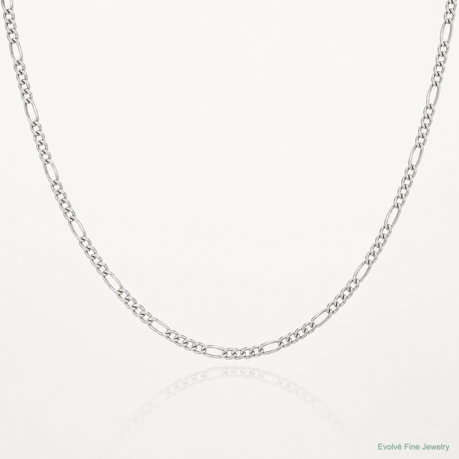 Sterling Silver 1.75mm Figaro Chain - Lifestyle View
