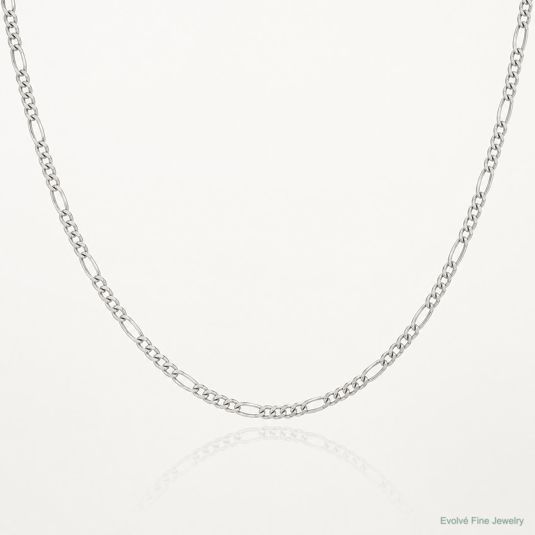 Sterling Silver 1.75mm Figaro Chain - Lifestyle View