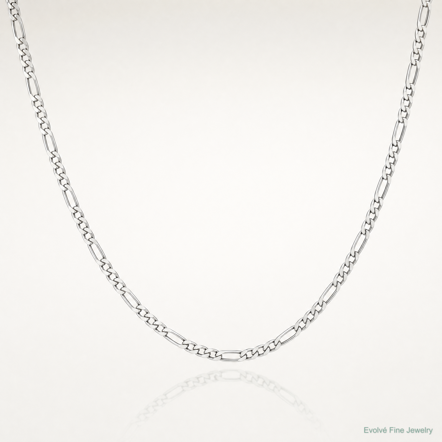 Sterling Silver 2.25mm Figaro Chain - Lifestyle View