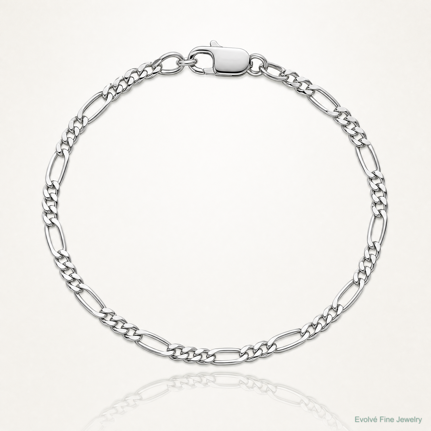 Sterling Silver Rhodium-plated 2.25mm Figaro Chain - Lifestyle View