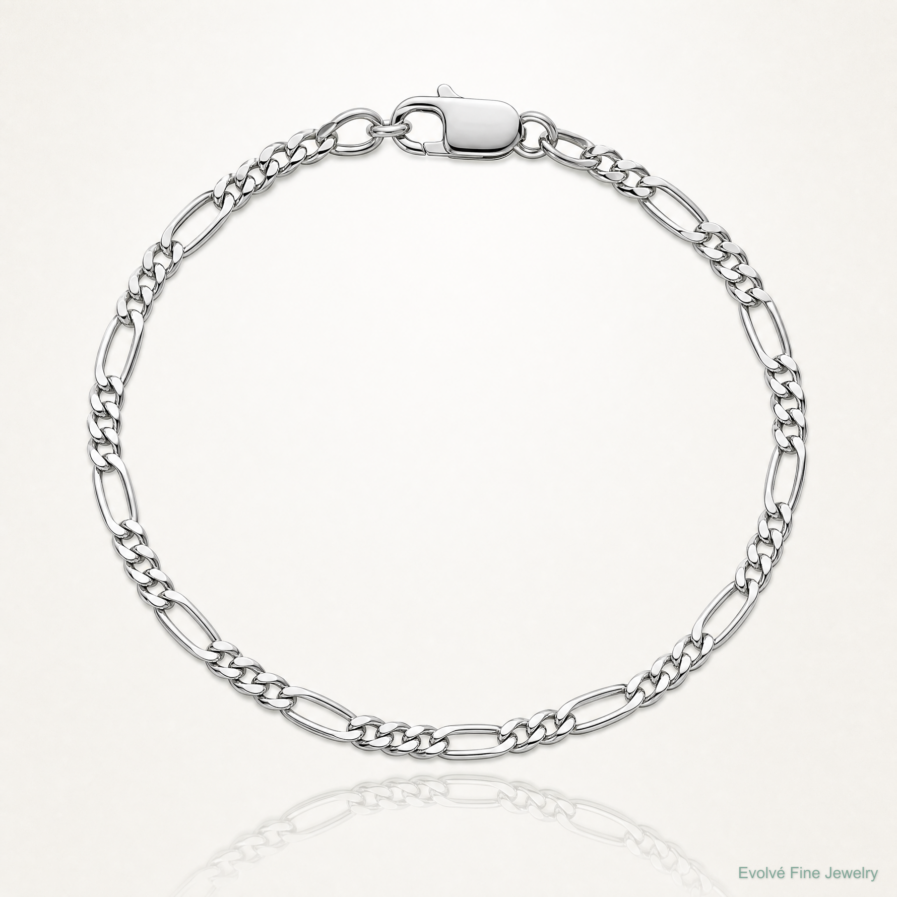 Sterling Silver Rhodium-plated 2.25mm Figaro Chain - Lifestyle View