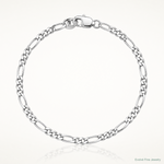Sterling Silver Rhodium-plated 2.5mm Figaro Chain - Lifestyle View