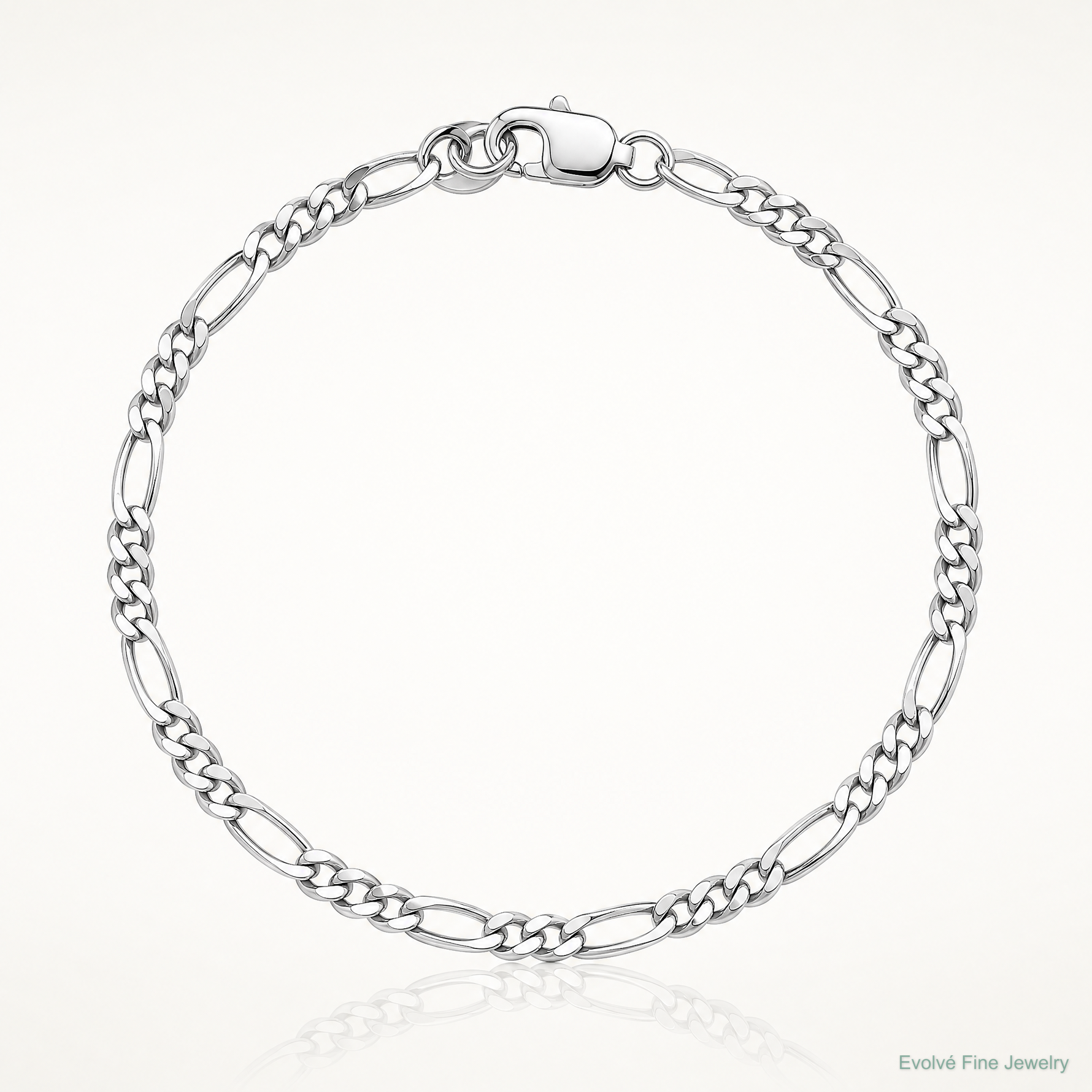 Sterling Silver Rhodium-plated 2.5mm Figaro Chain - Lifestyle View