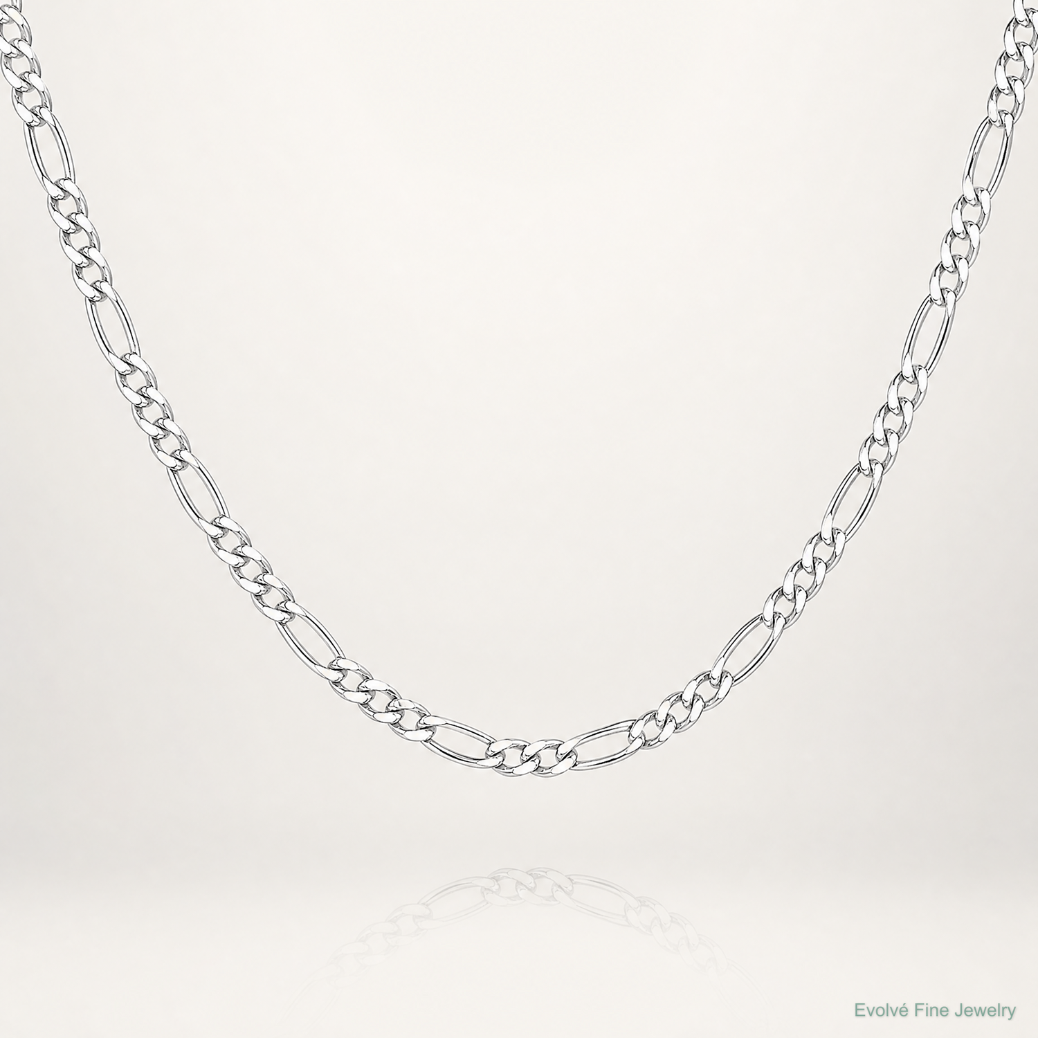 Sterling Silver 2.85mm Figaro Chain - Lifestyle View