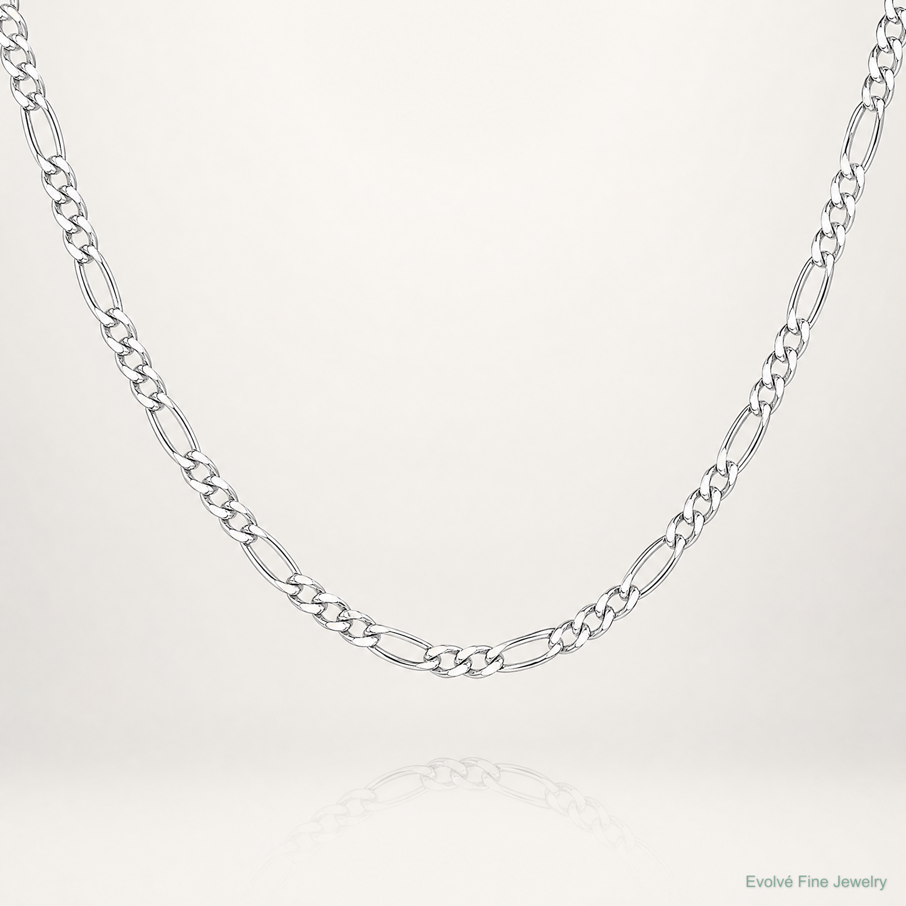 Sterling Silver 2.85mm Figaro Chain - Lifestyle View