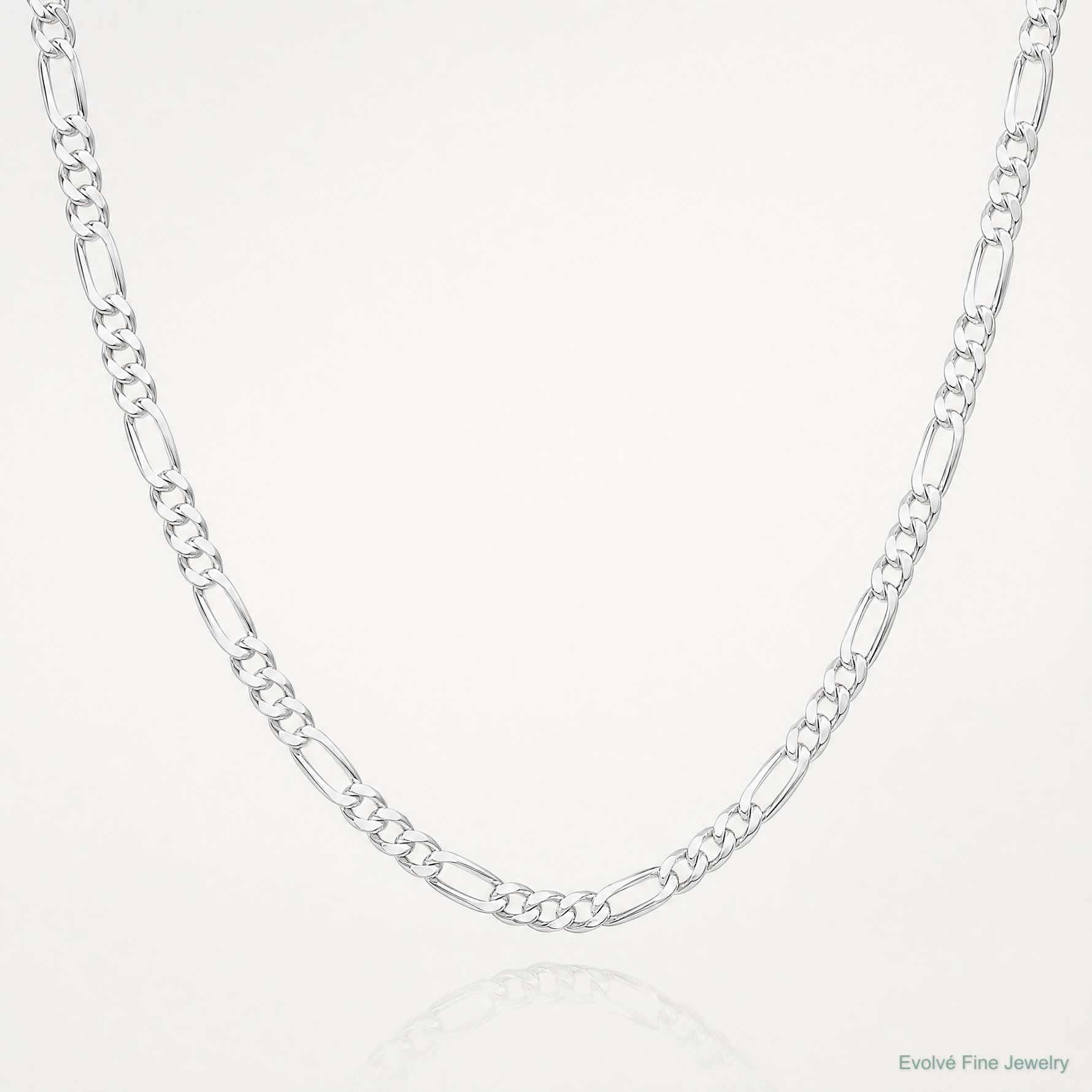 Sterling Silver Rhodium-plated 2.85mm Figaro Chain - Lifestyle View