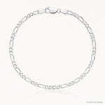 Sterling Silver Rhodium-plated 2.85mm Figaro Chain - Lifestyle View