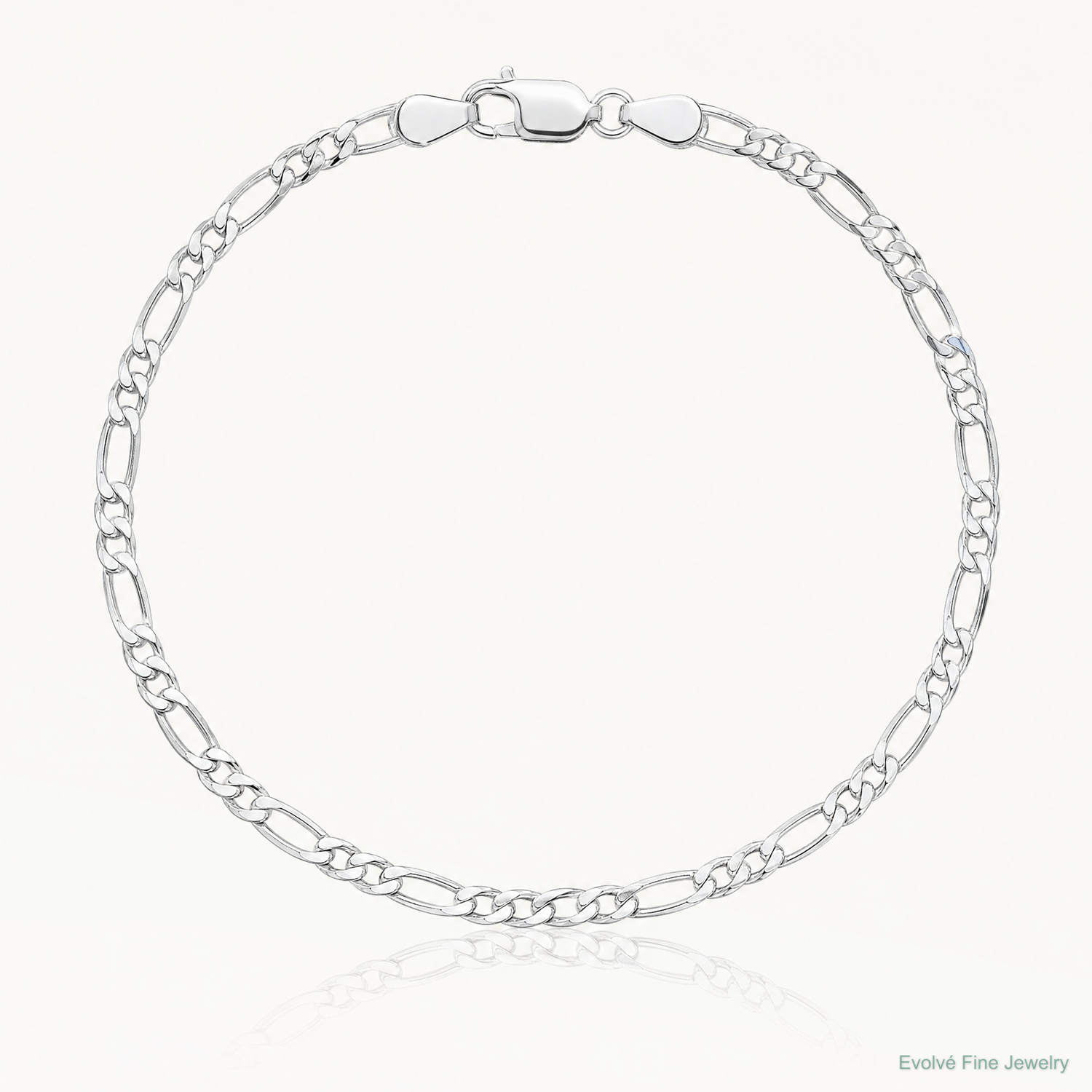 Sterling Silver Rhodium-plated 2.85mm Figaro Chain - Lifestyle View