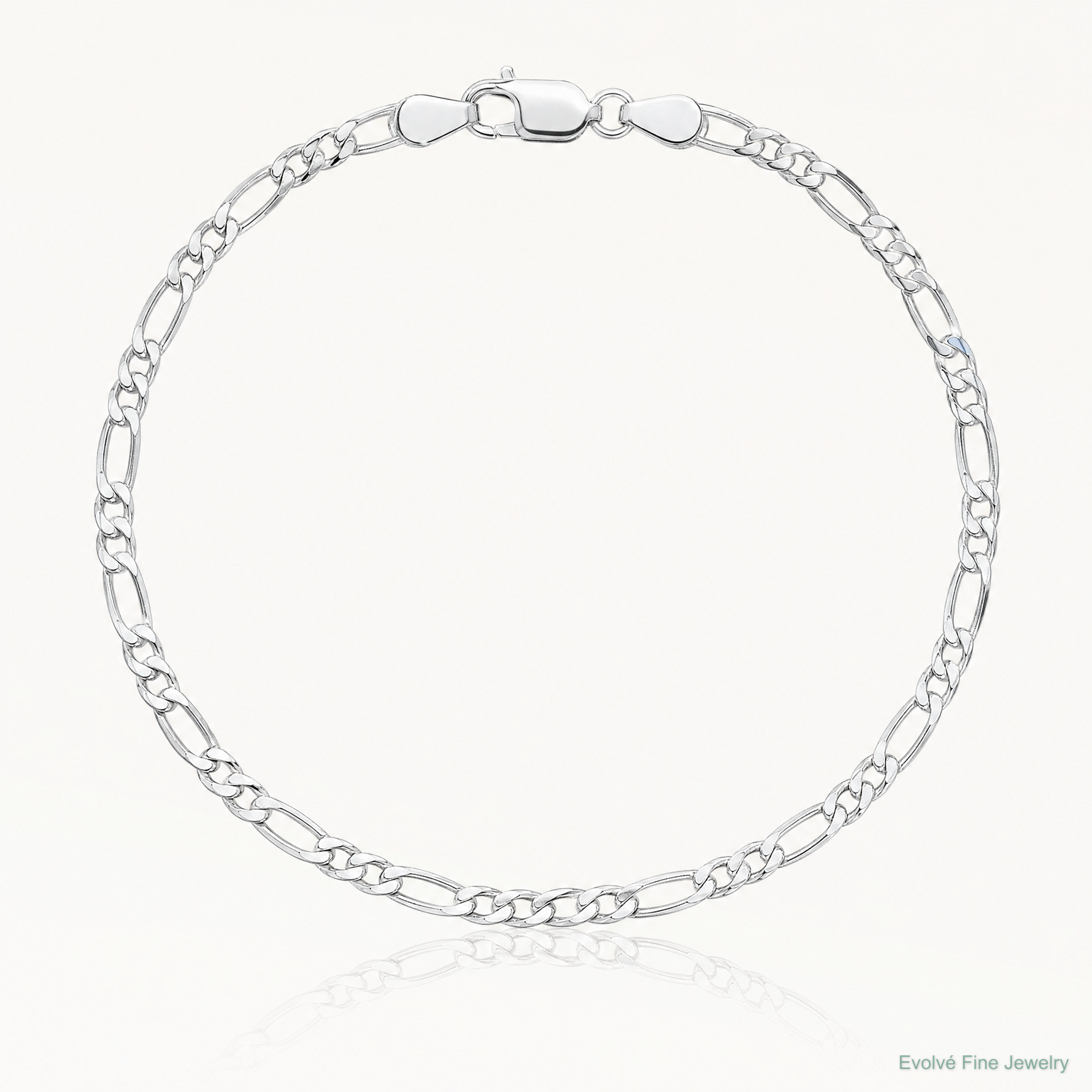 Sterling Silver Rhodium-plated 2.85mm Figaro Chain - Lifestyle View