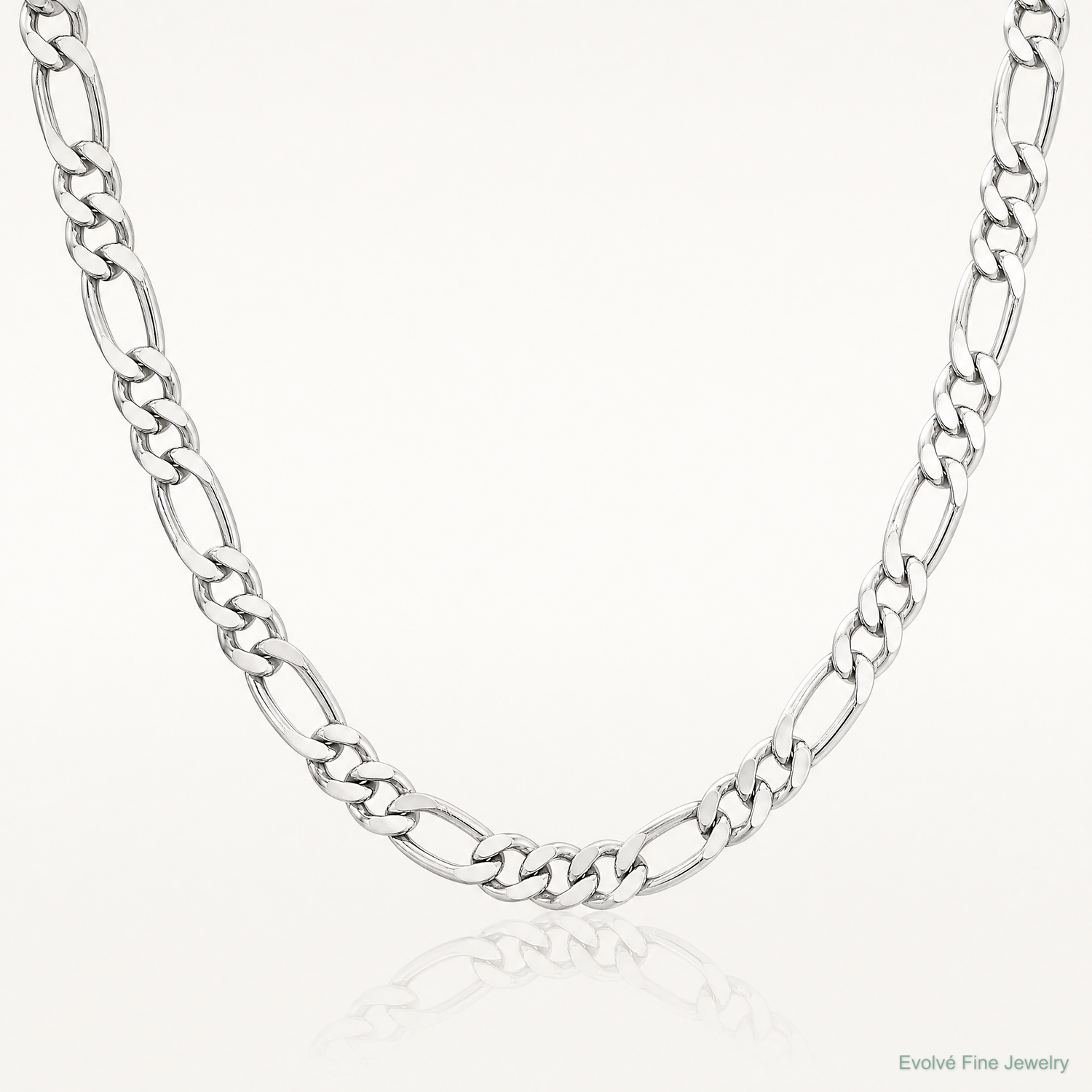 Sterling Silver 3.5mm Figaro Chain - Lifestyle View