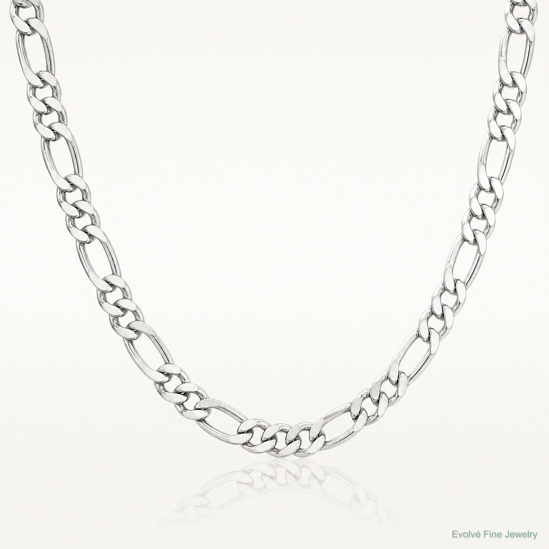 Sterling Silver 3.5mm Figaro Chain - Lifestyle View