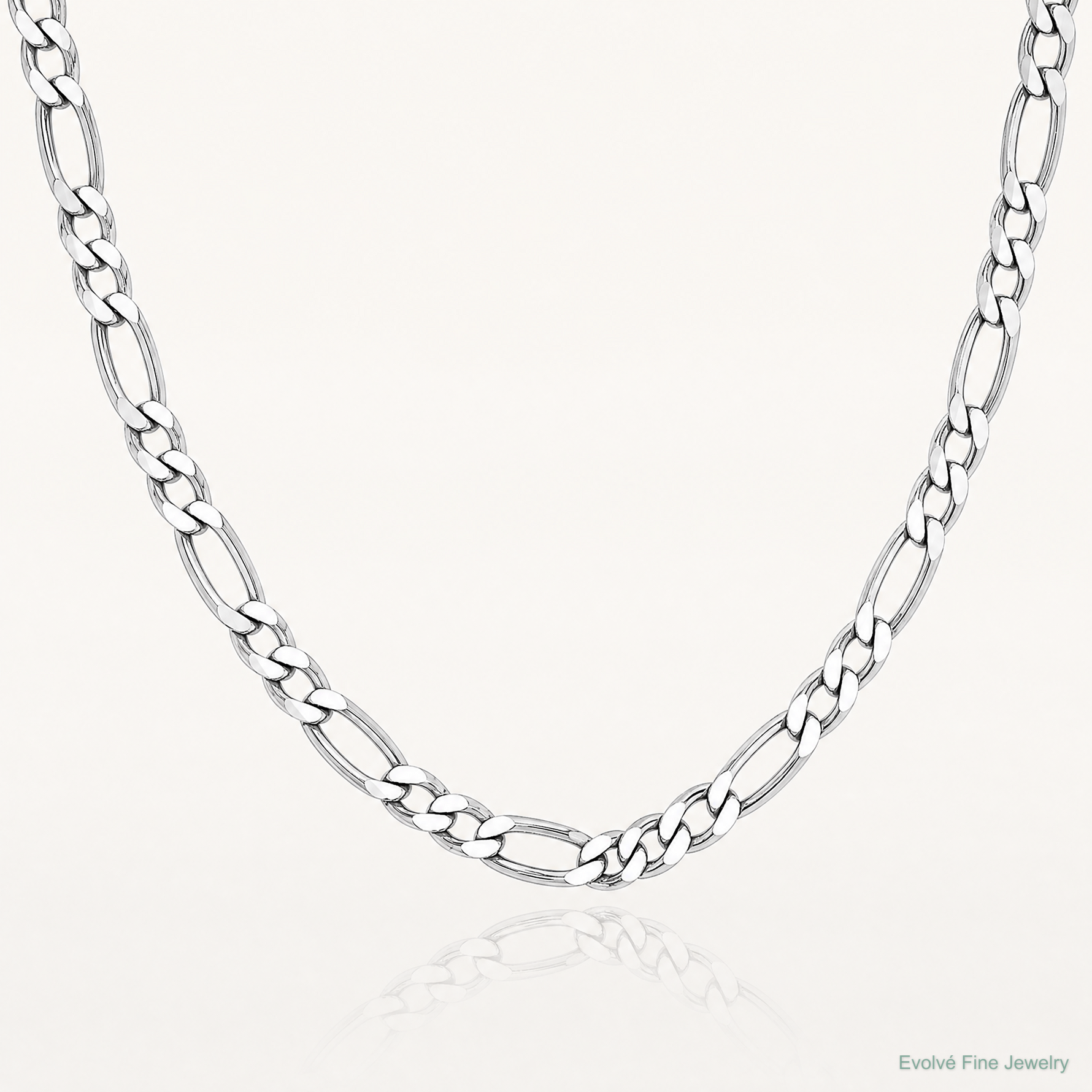 Sterling Silver Rhodium-plated 3.5mm Figaro Chain - Lifestyle View