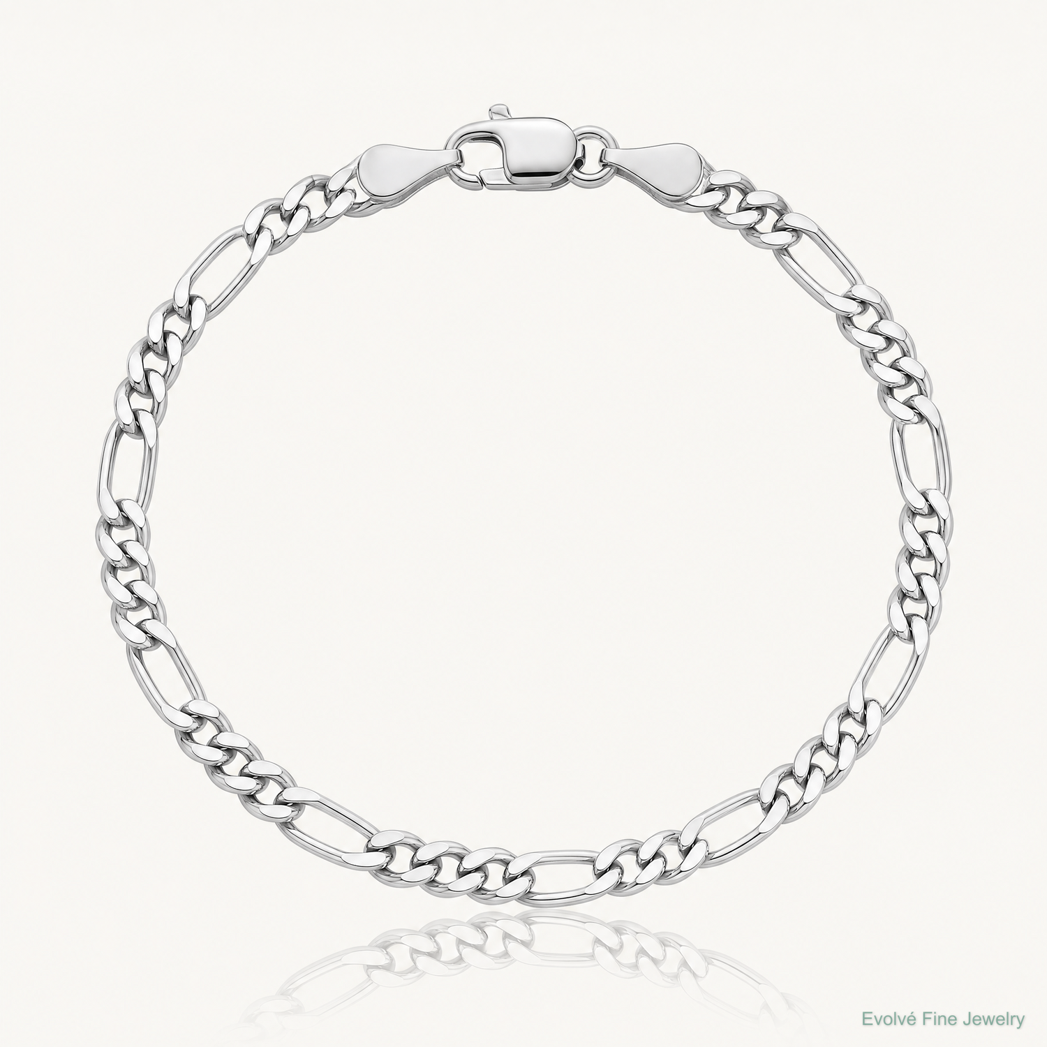 Sterling Silver Rhodium-plated 3.5mm Figaro Chain - Lifestyle View