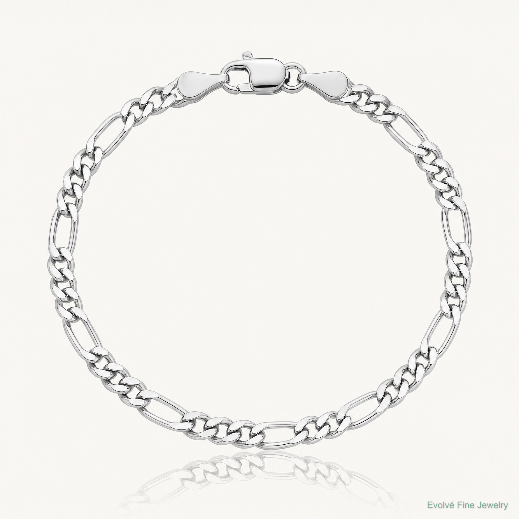 Sterling Silver Rhodium-plated 3.5mm Figaro Chain - Lifestyle View