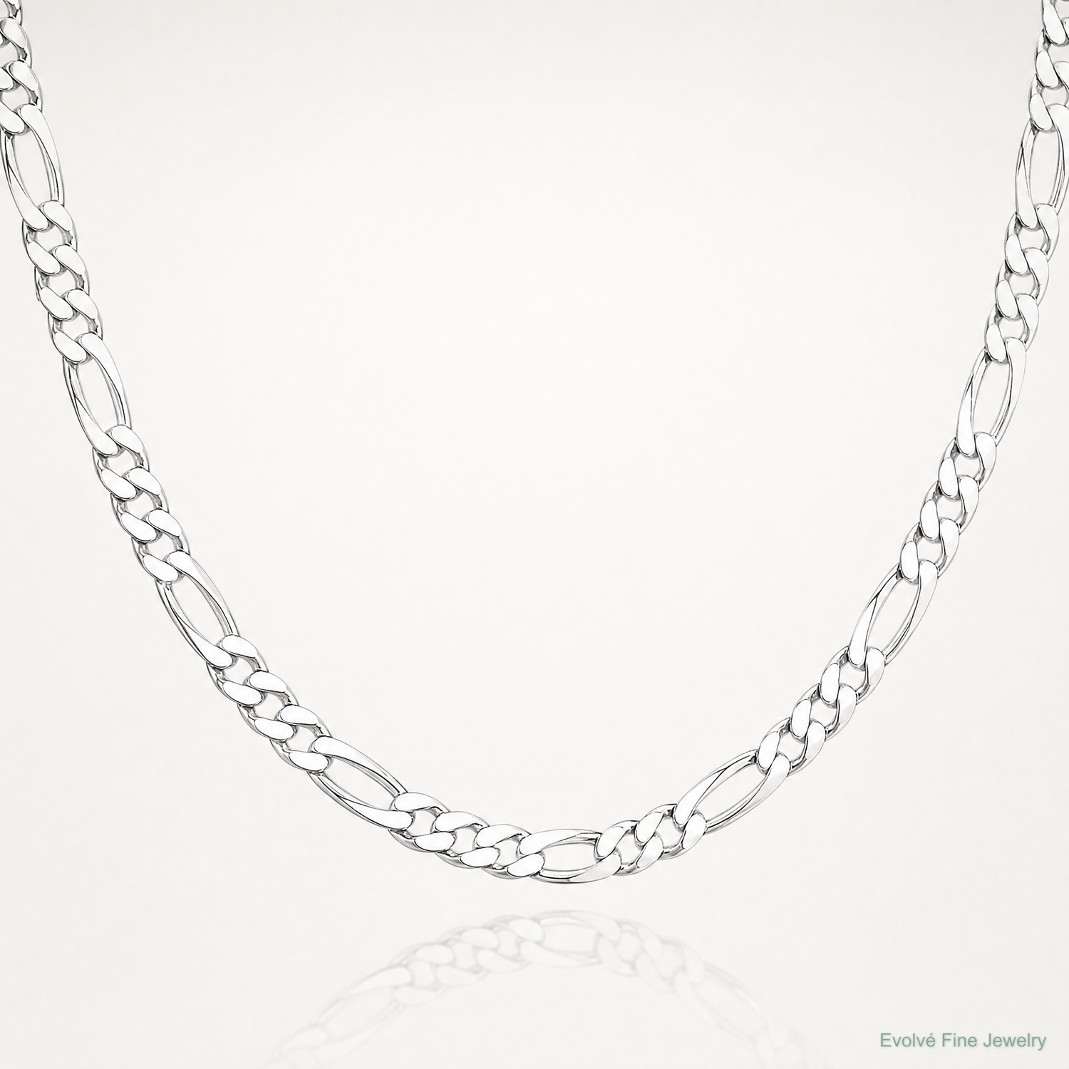 Sterling Silver 4.5mm Figaro Chain - Lifestyle View