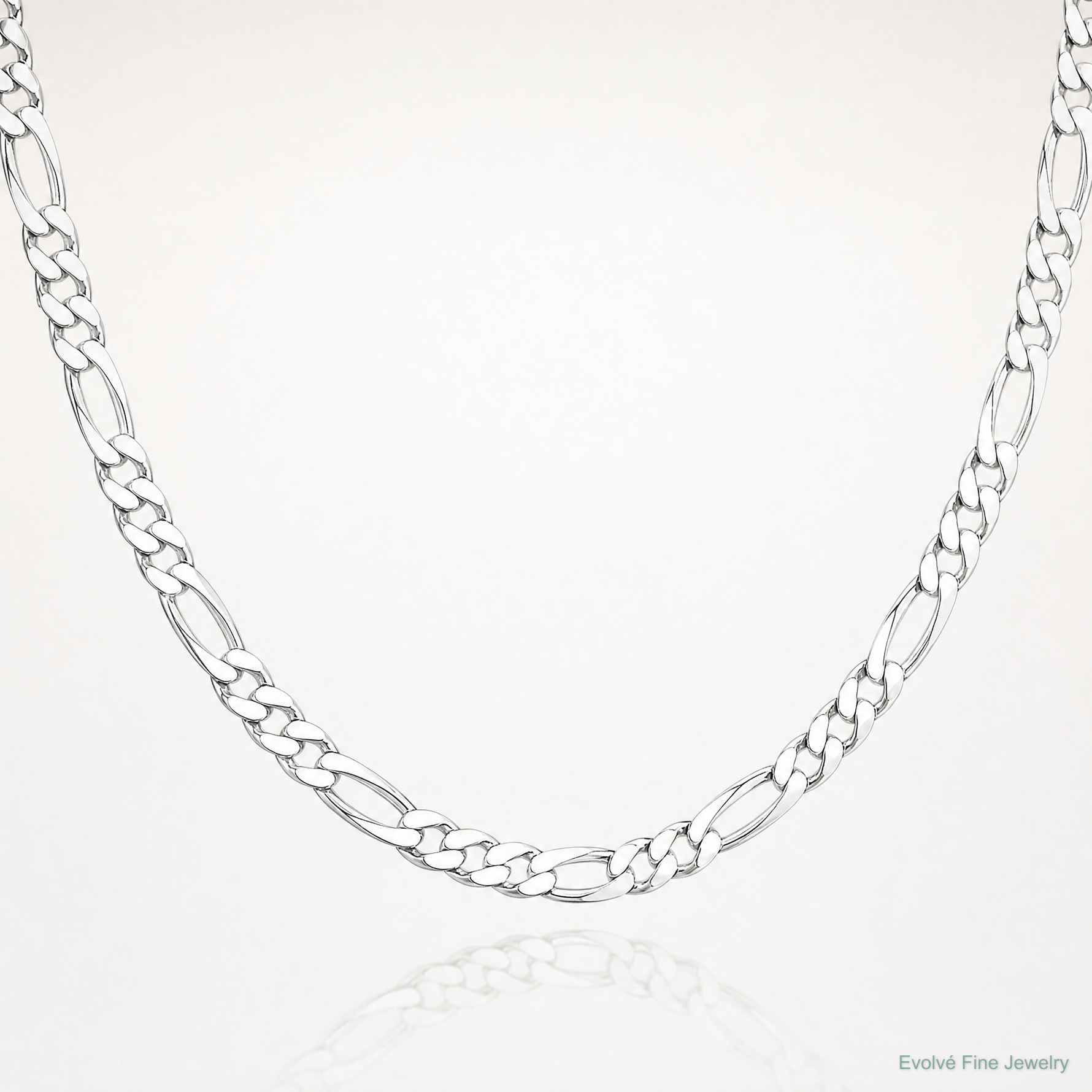 Sterling Silver 4.5mm Figaro Chain - Lifestyle View