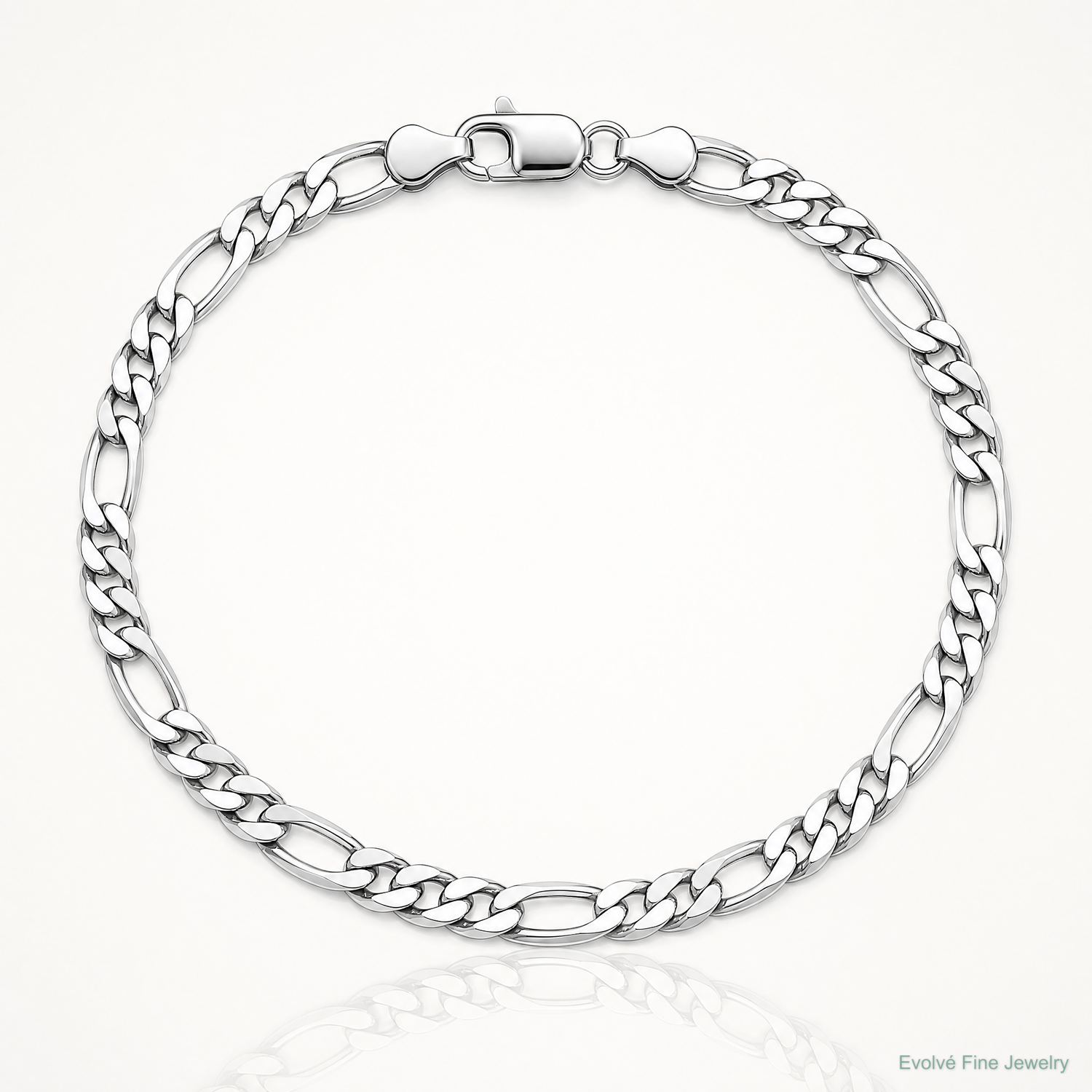 Sterling Silver Rhodium-plated 4.5mm Figaro Chain - Lifestyle View