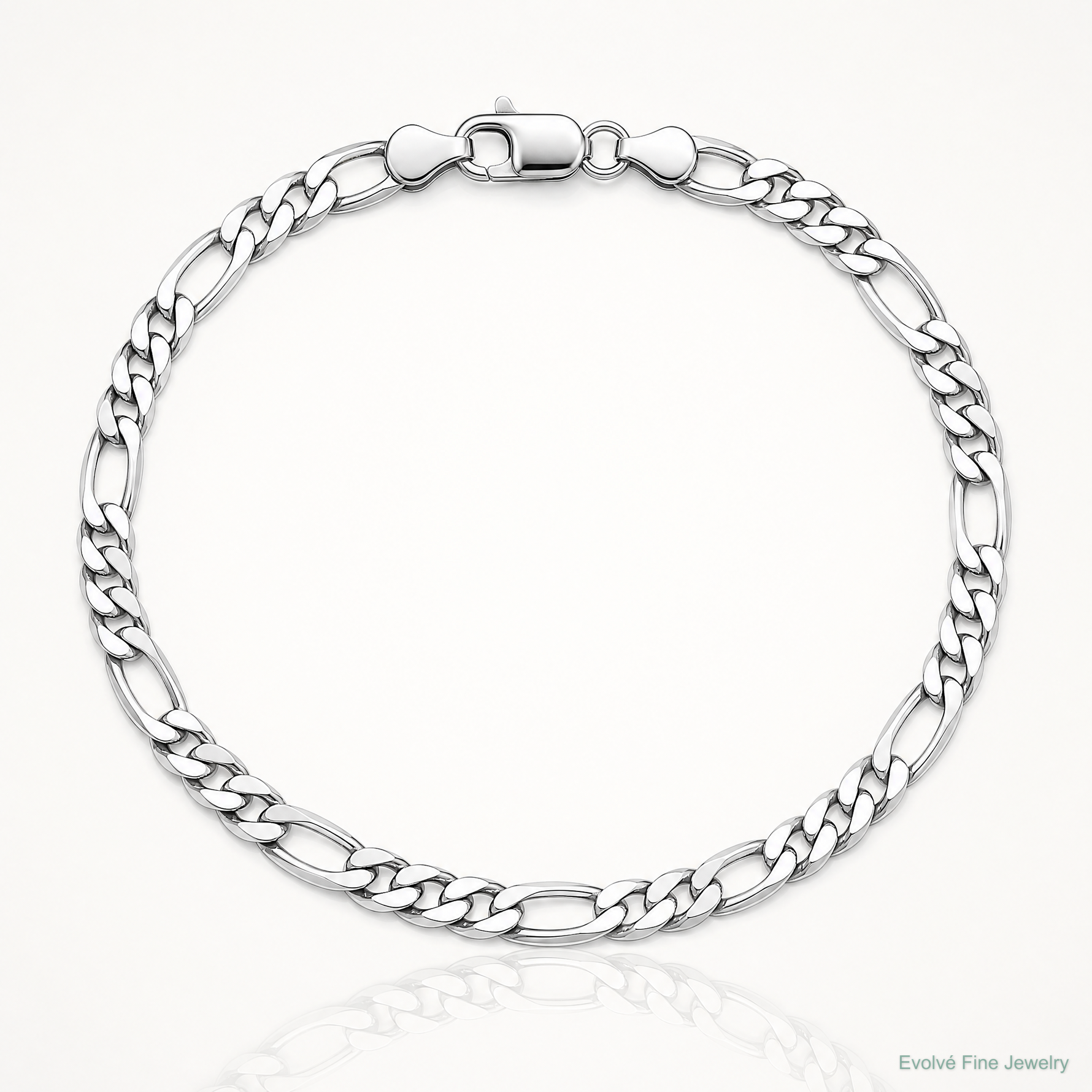 Sterling Silver Rhodium-plated 4.5mm Figaro Chain - Lifestyle View