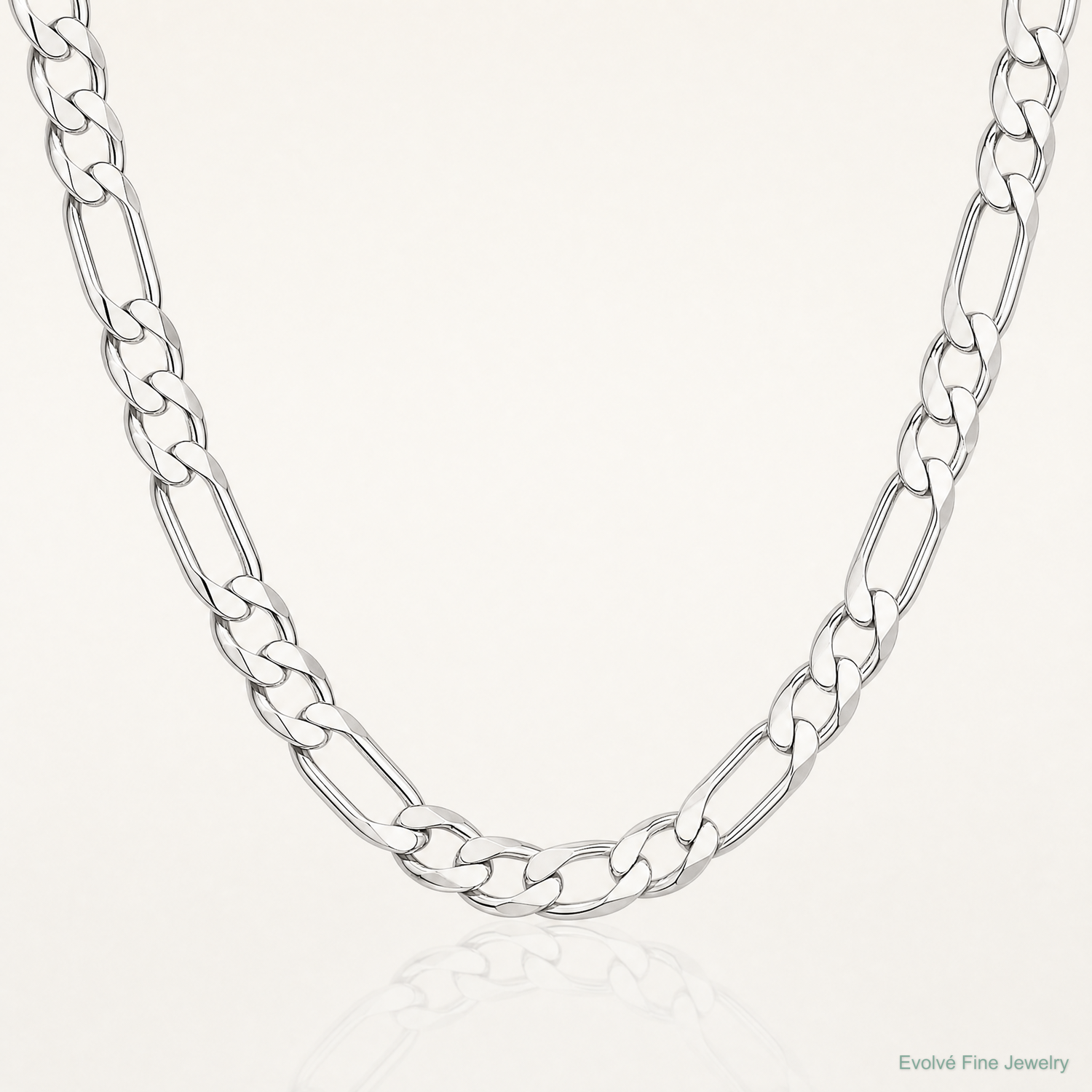 Sterling Silver 5.5mm Figaro Chain - Lifestyle View