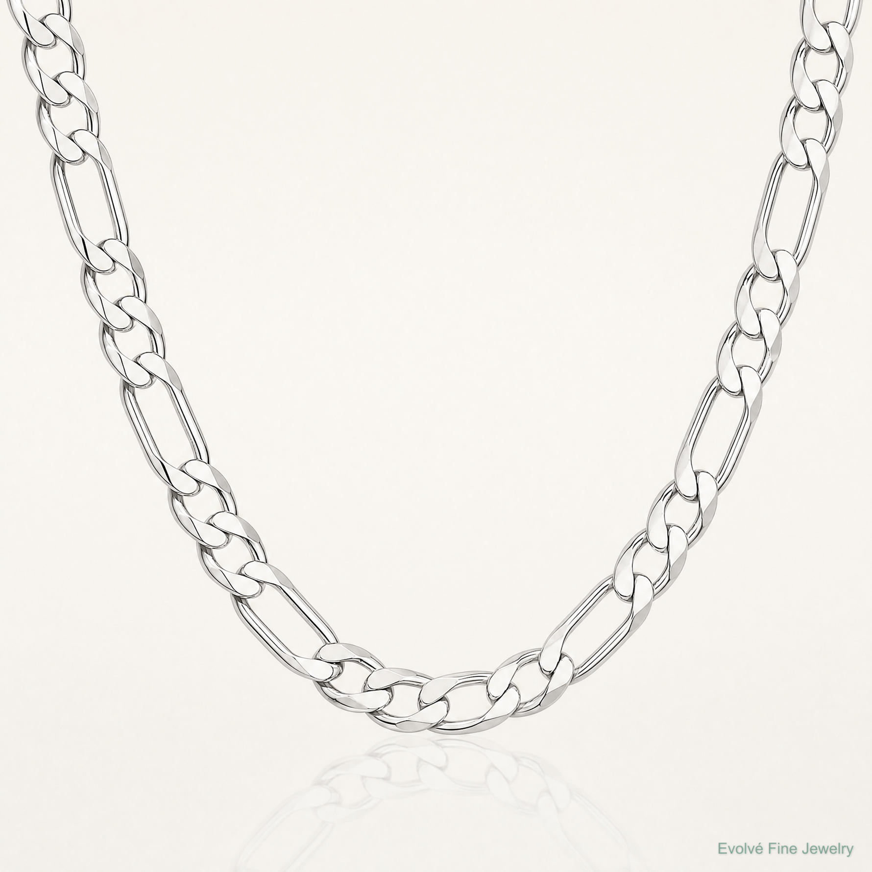 Sterling Silver 5.5mm Figaro Chain - Lifestyle View