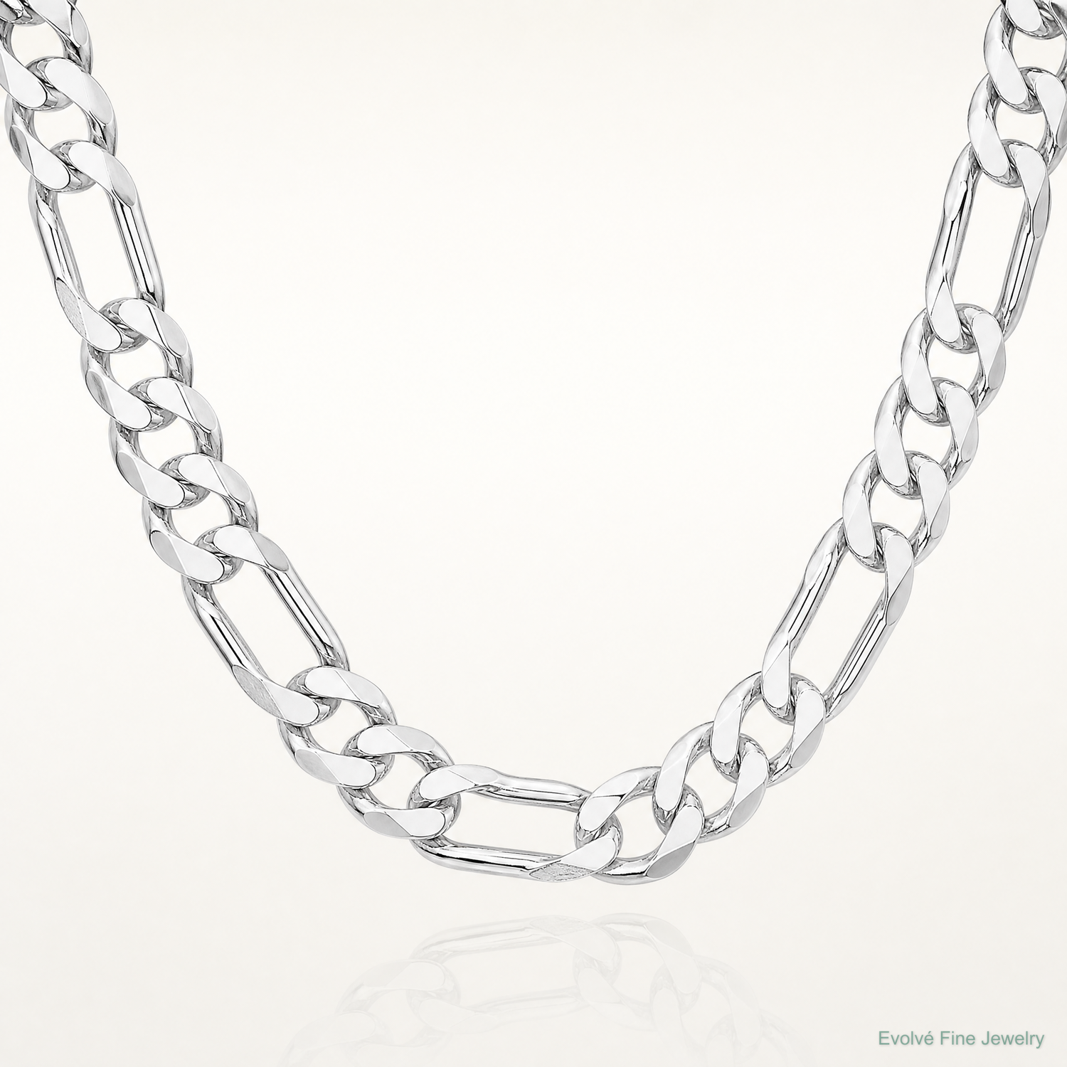 Sterling Silver Rhodium-plated 5.25mm Figaro Chain - Lifestyle View